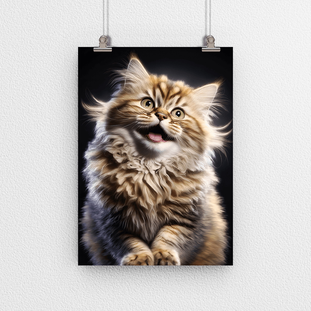 Cute Cat Portrait Poster Print - Modern Interiors Wall Art Décor