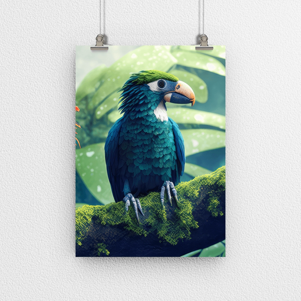 Tropical Parrot - Natural Wildlife And Landscape – Modern Wall Art Decor Poster Print