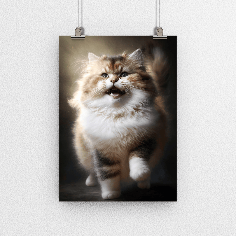 Cute Cat Kitten Portrait Poster Print - Modern Interiors Wall Art Décor