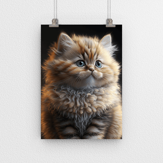 Cute Cat Kitten Portrait Poster Print - Modern Interiors Wall Art Décor