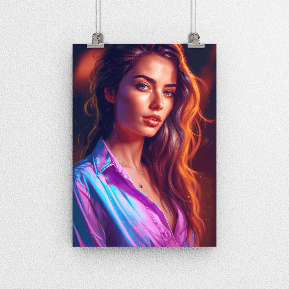 Stunning Woman Portrait Poster Print - Modern Interiors Wall Art Décor