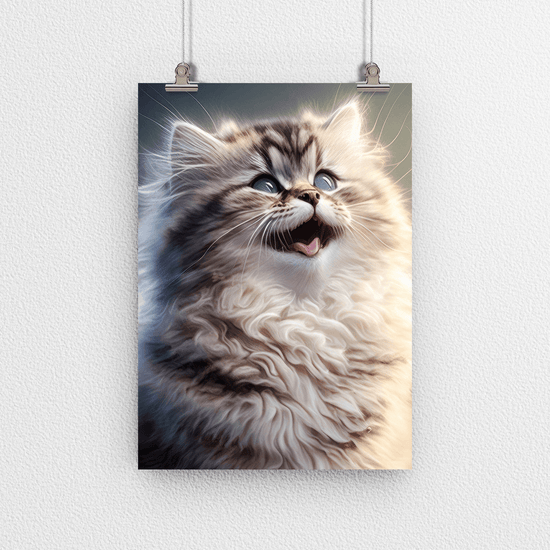 Cute Cat Kitten Portrait Poster Print - Modern Interiors Wall Art Décor