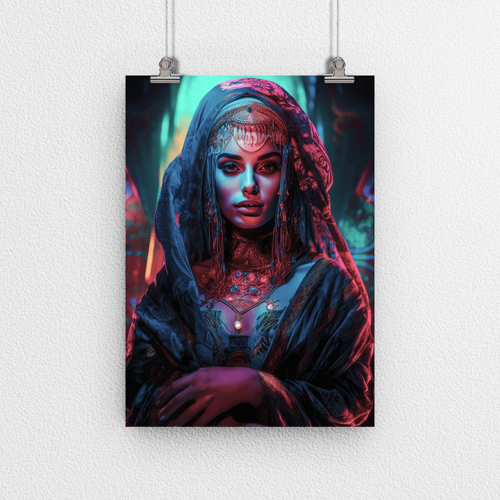 Middle Eastern Woman Portrait Poster - Arab Beauty - Modern Interiors Wall Art Décor