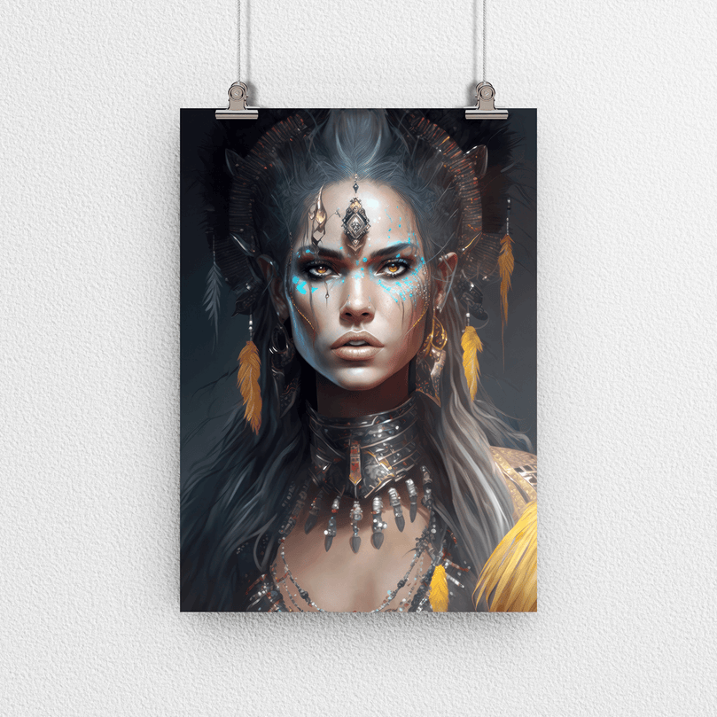 Tribal Woman Portrait Poster Print - Modern Interiors Wall Art Décor