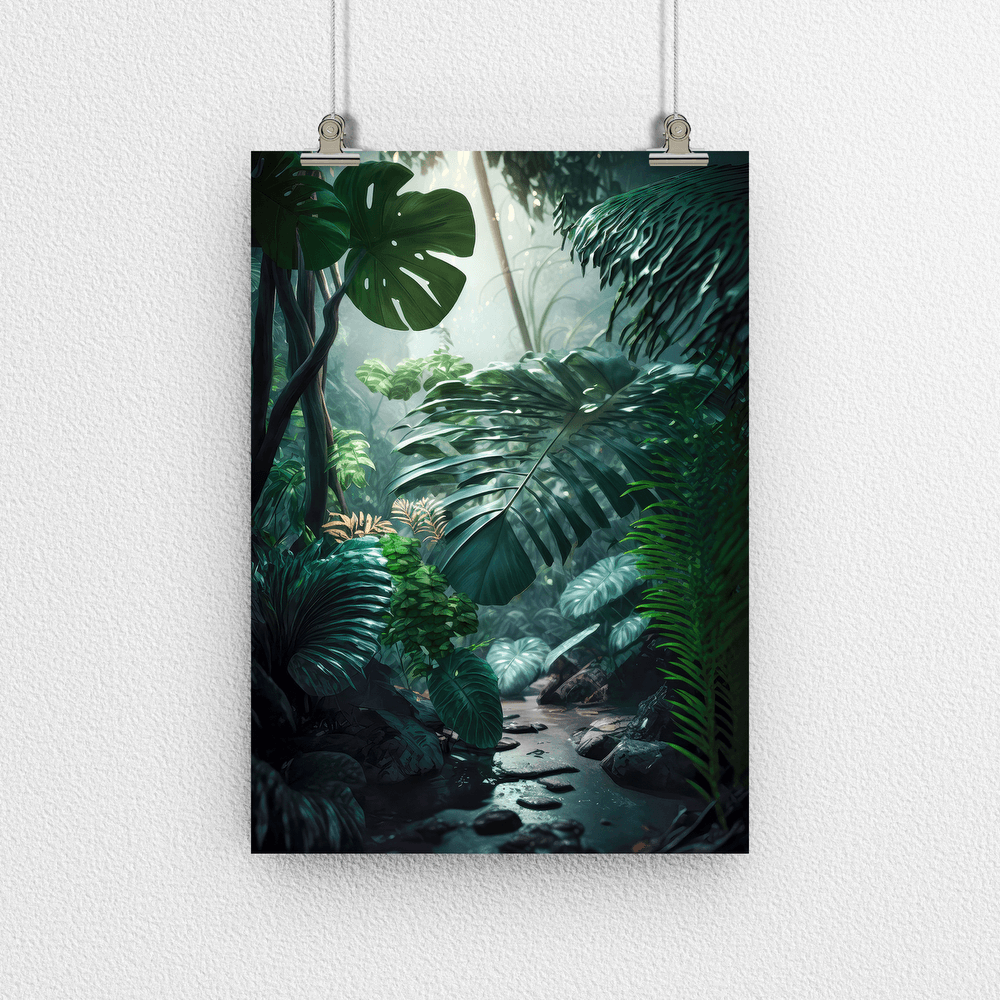 Exotic Tropical Leaf - Jungle Forest Nature Landscape – Modern Wall Art Decor Poster Print