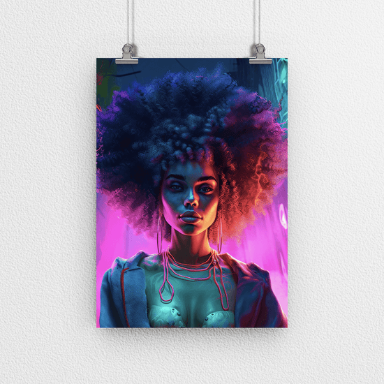 Afro-Latina Woman Portrait Poster - Latin Africa - Modern Interiors Wall Art Décor