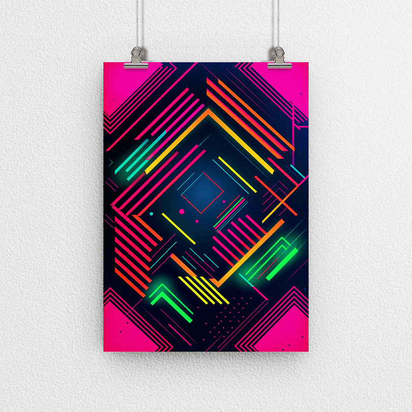 80's Geometric Design Retro Poster Print - Modern Interiors Wall Décor