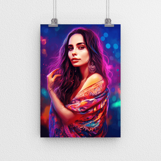 Western Woman Portrait Poster Print - Modern Interiors Wall Art Décor