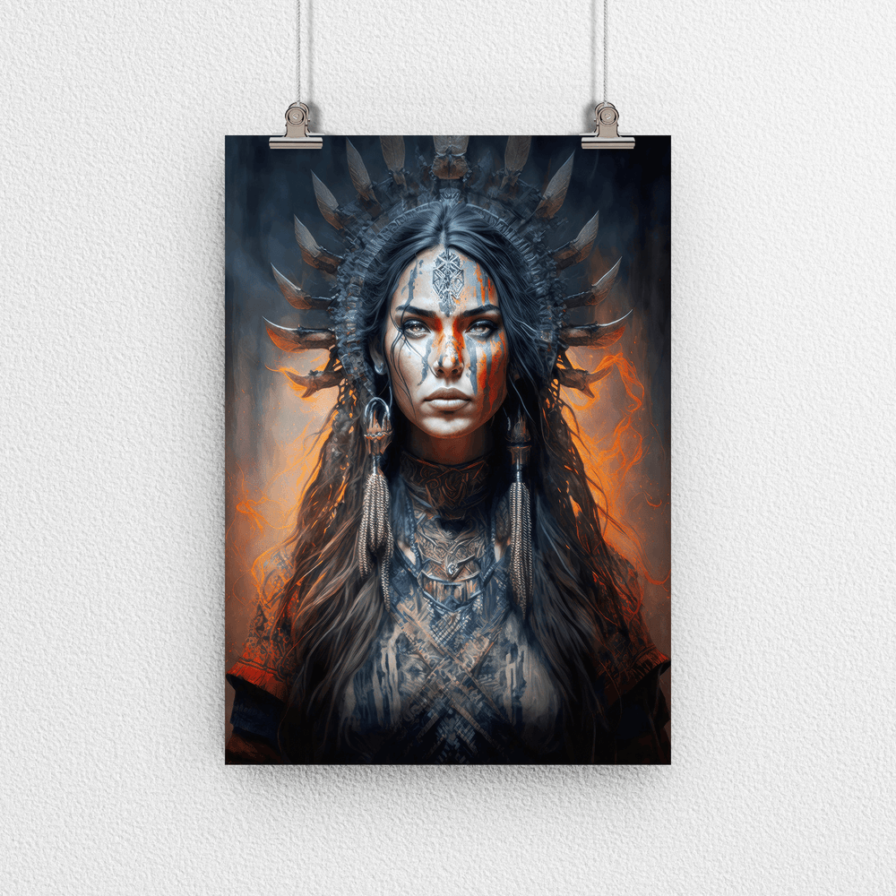 Tribal Woman Portrait Poster Print - Modern Interiors Wall Art Décor