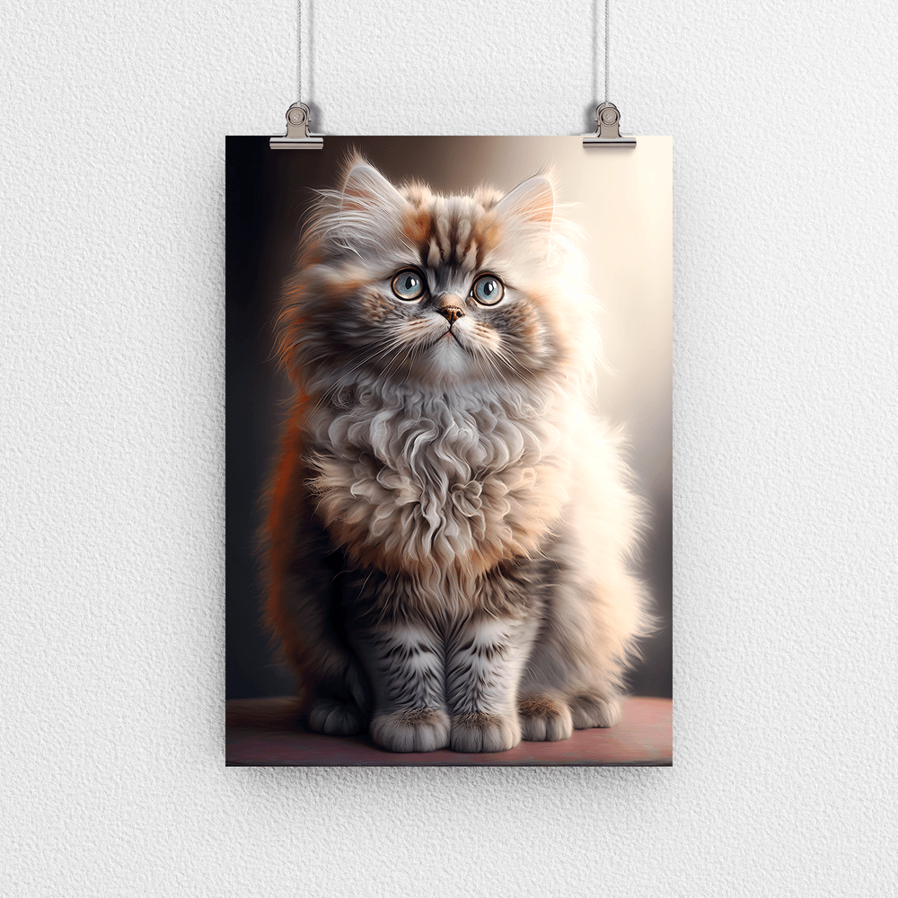 Cute Cat Portrait Poster Print - Modern Interiors Wall Art Décor