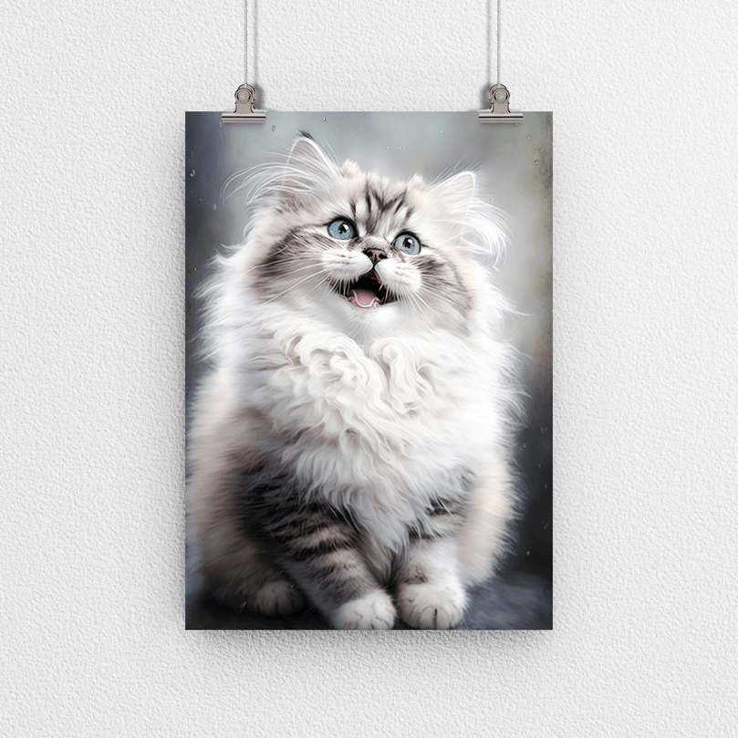 Cute Cat Portrait Poster Print - Modern Interiors Wall Art Décor