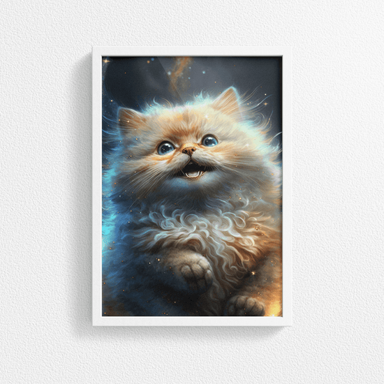 Cute Cat Kitten Portrait Poster Print - Modern Interiors Wall Art Décor