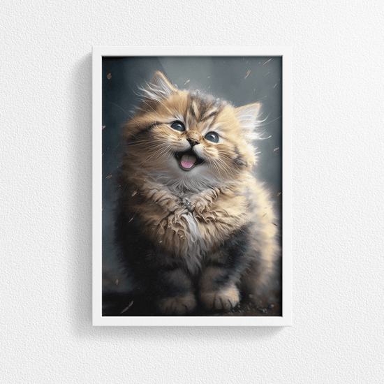 Cute Cat Kitten Portrait Poster Print - Modern Interiors Wall Art Décor