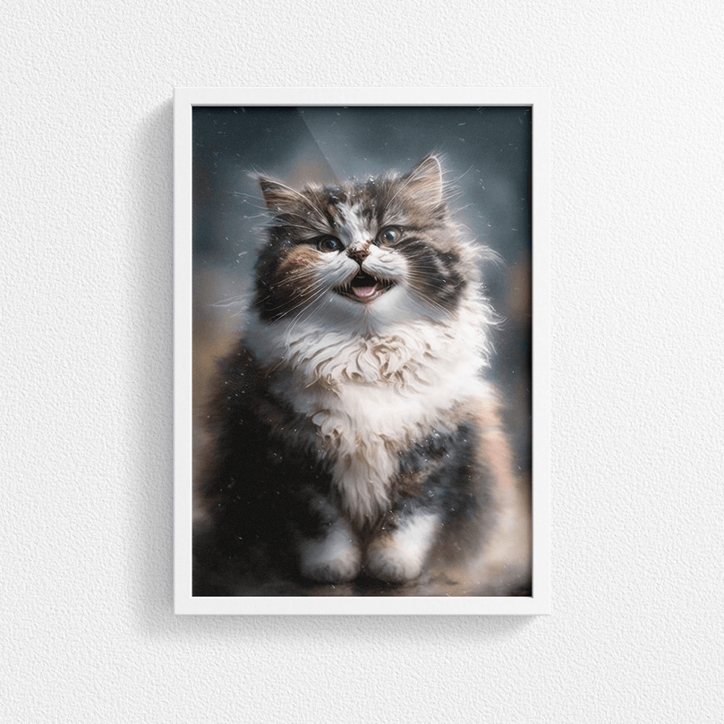 Cute Cat Kitten Portrait Poster Print - Modern Interiors Wall Art Décor