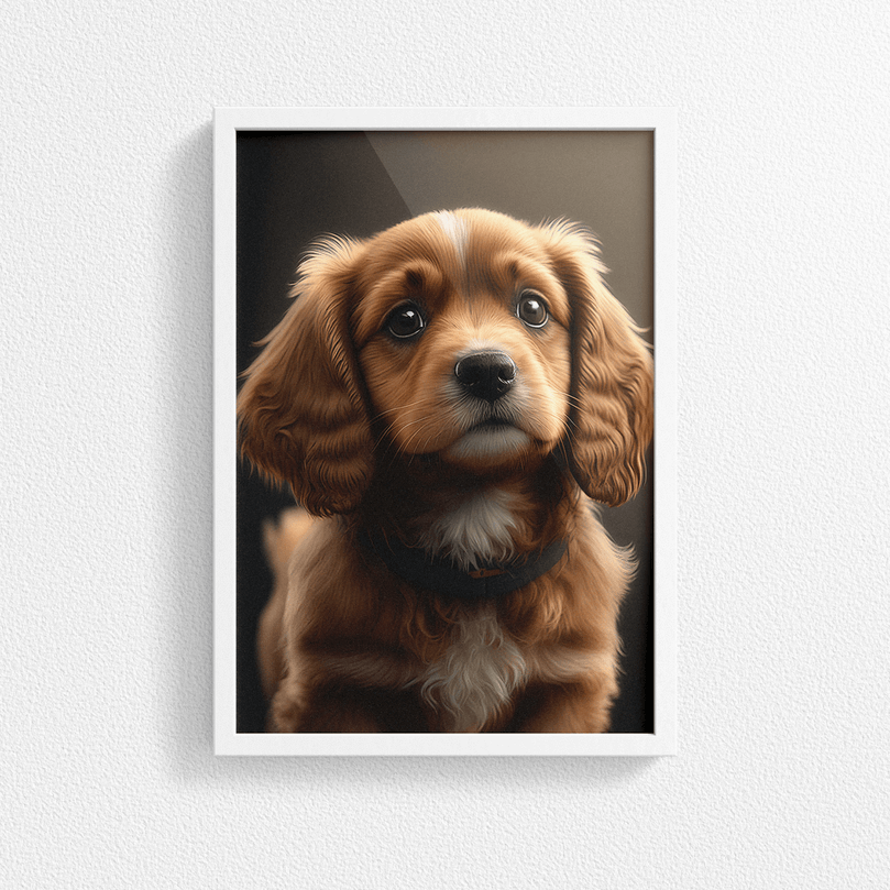 Cute Dog Portrait Poster Print - Modern Interiors Wall Art Décor