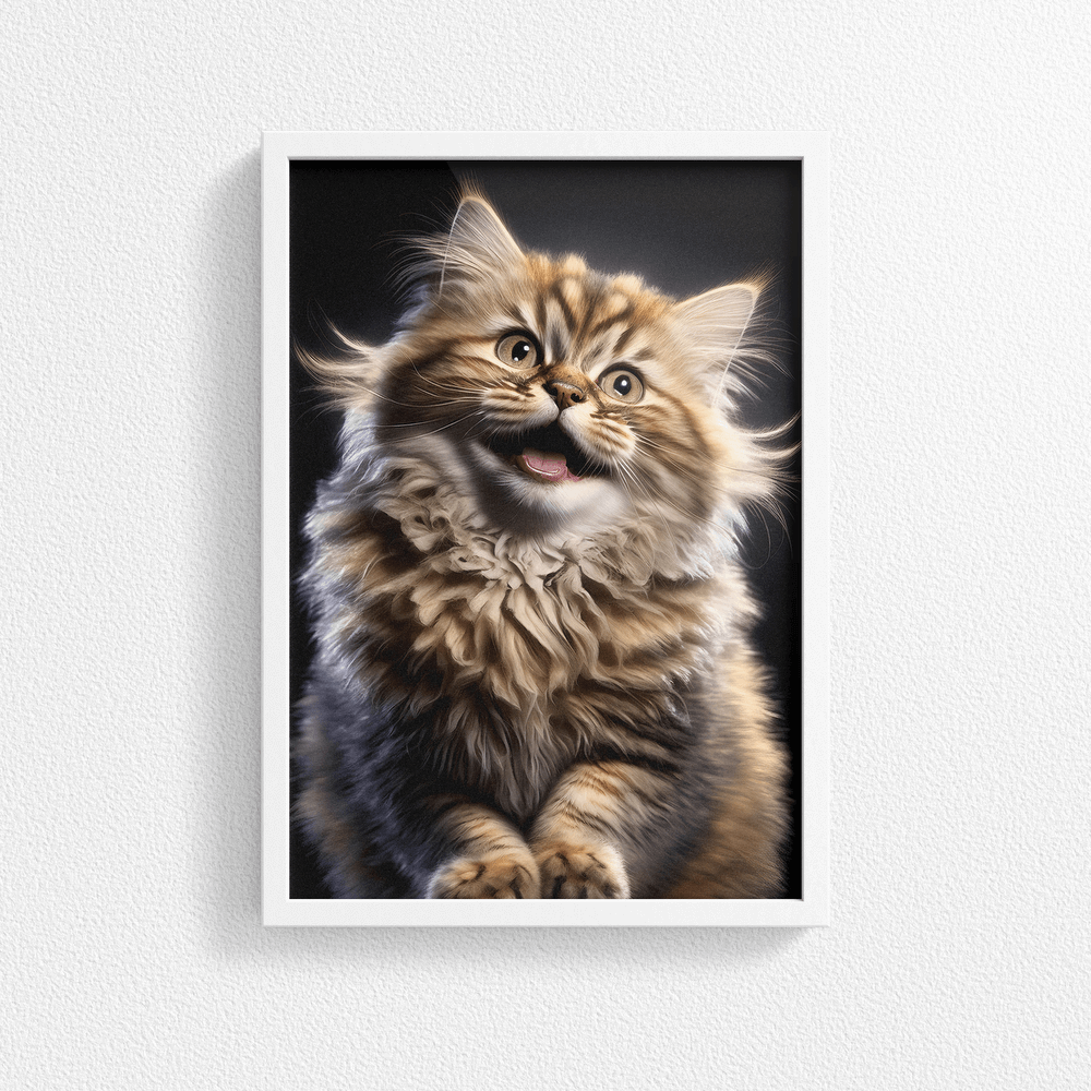 Cute Cat Portrait Poster Print - Modern Interiors Wall Art Décor