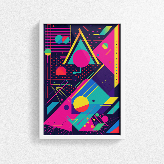 80's Geometric Design Retro Poster Print - Modern Interiors Wall Décor