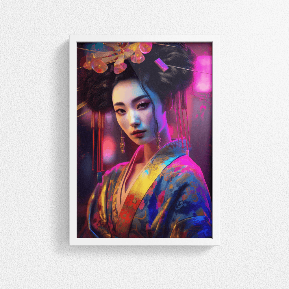 Japanese Woman Portrait Poster Print - Geisha Empress - Modern Interiors Wall Art Décor