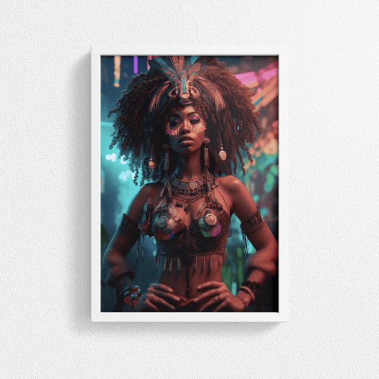 Afrocentric Woman Portrait Poster - Afro African - Modern Interiors Wall Art Décor