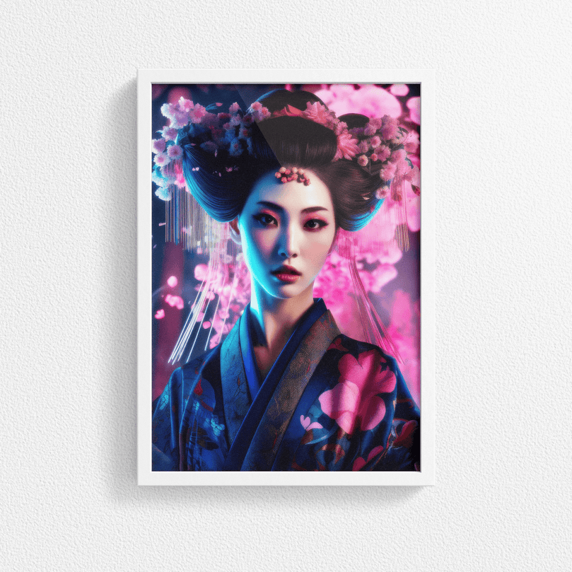 Japanese Woman Portrait Poster Print - Geisha Empress - Modern Interiors Wall Art Décor