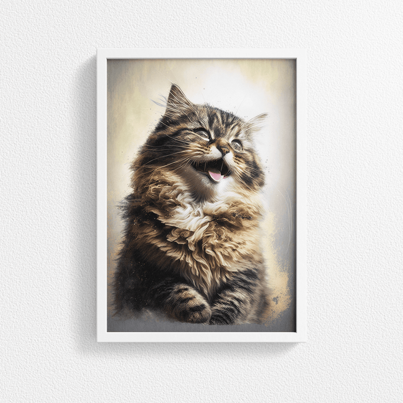 Cute Cat Kitten Portrait Poster Print - Modern Interiors Wall Art Décor