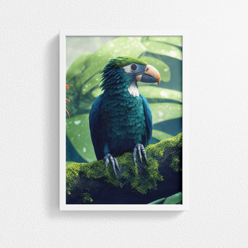 Tropical Parrot - Natural Wildlife And Landscape – Modern Wall Art Decor Poster Print