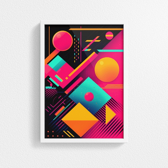 80's Geometric Design Retro Poster Print - Modern Interiors Wall Décor