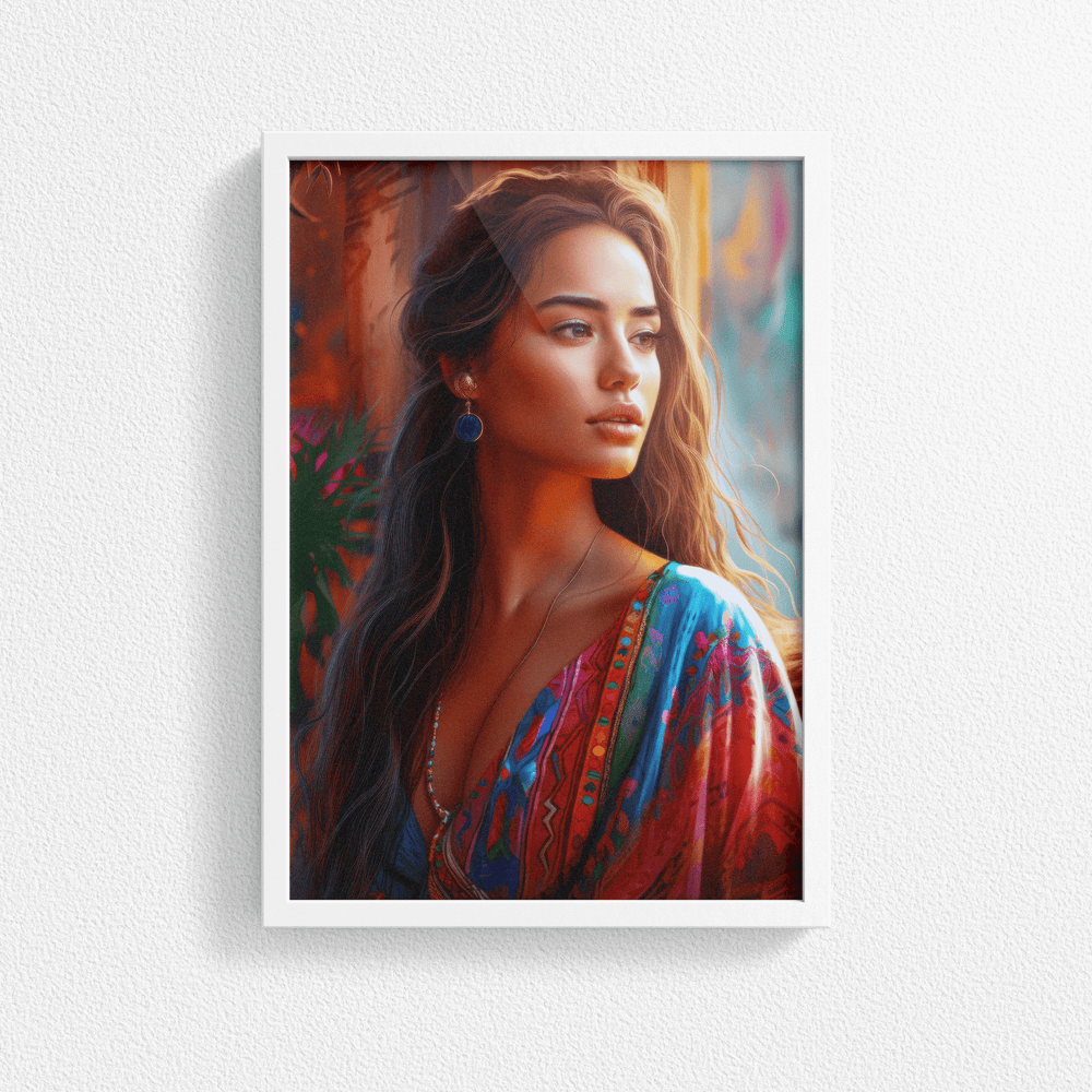 Latina Woman Portrait Poster Print - Latin - Modern Interiors Wall Art Décor