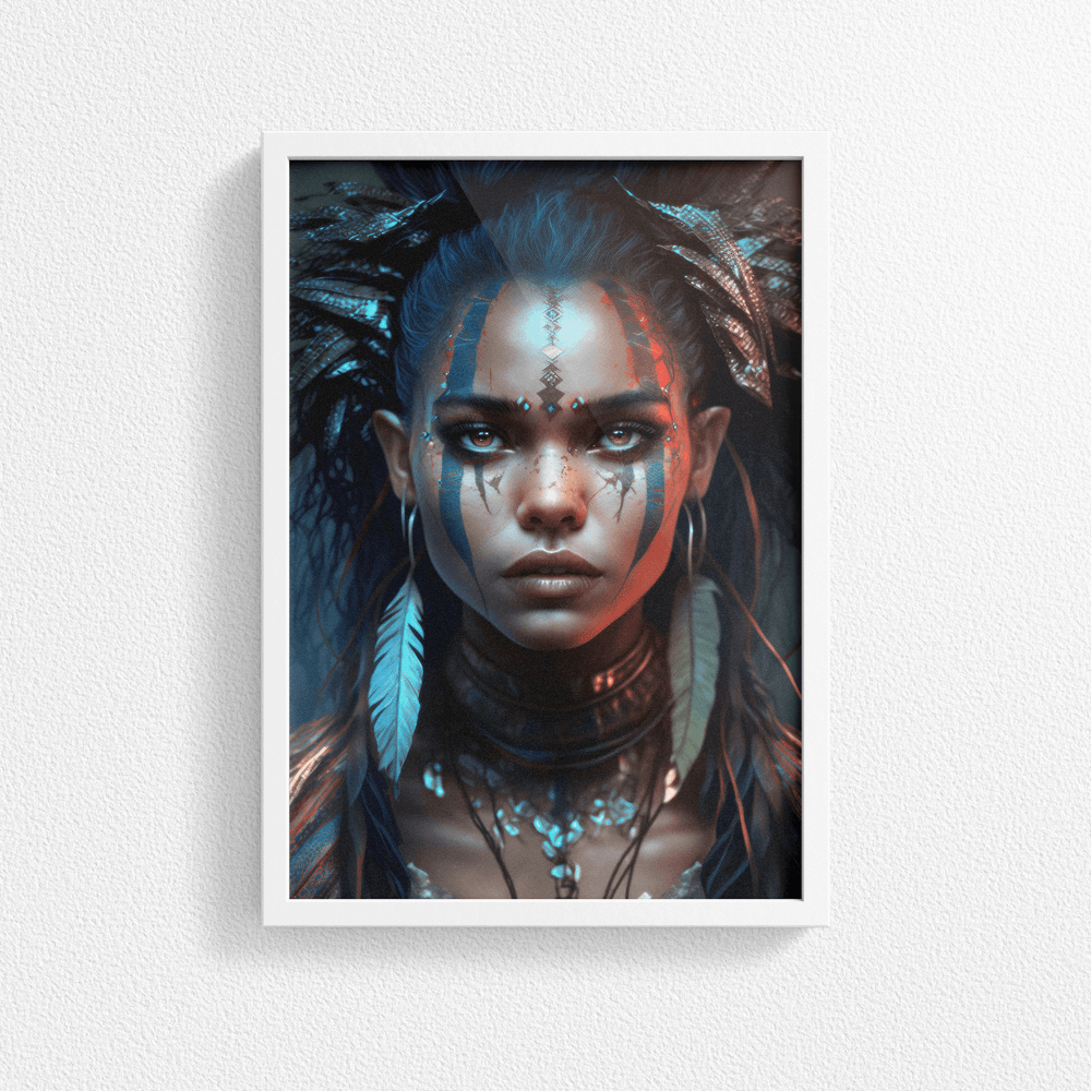 Tribal Woman Portrait Poster Print - Modern Interiors Wall Art Décor