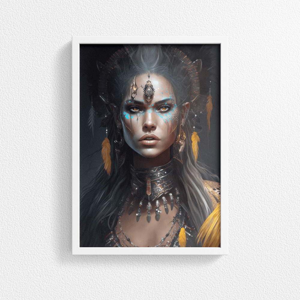 Tribal Woman Portrait Poster Print - Modern Interiors Wall Art Décor