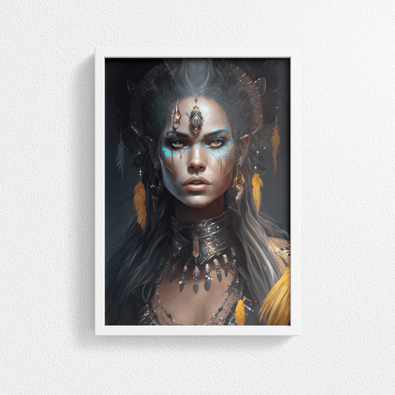 Tribal Woman Portrait Poster Print - Modern Interiors Wall Art Décor