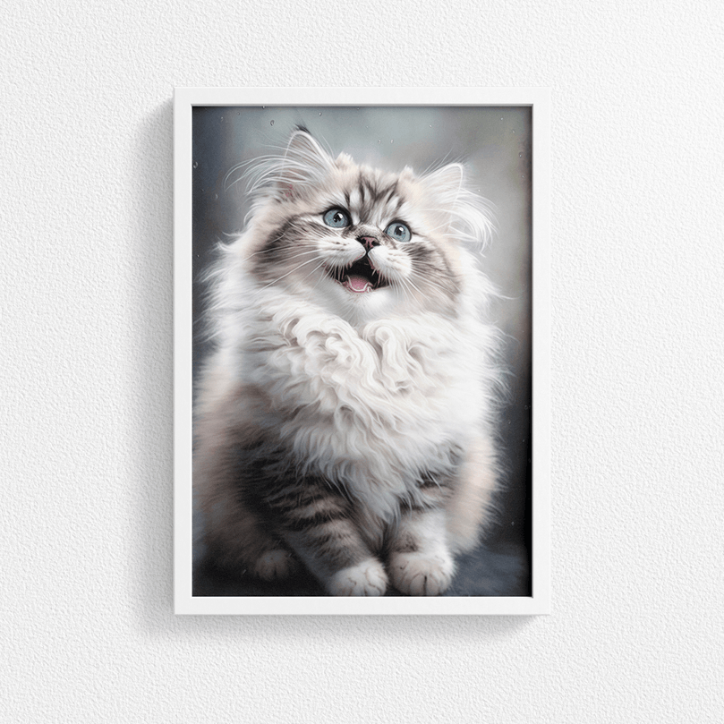 Cute Cat Portrait Poster Print - Modern Interiors Wall Art Décor