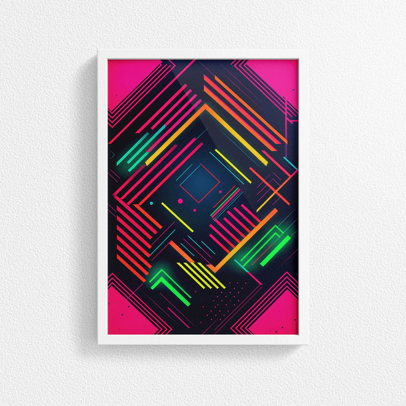 80's Geometric Design Retro Poster Print - Modern Interiors Wall Décor