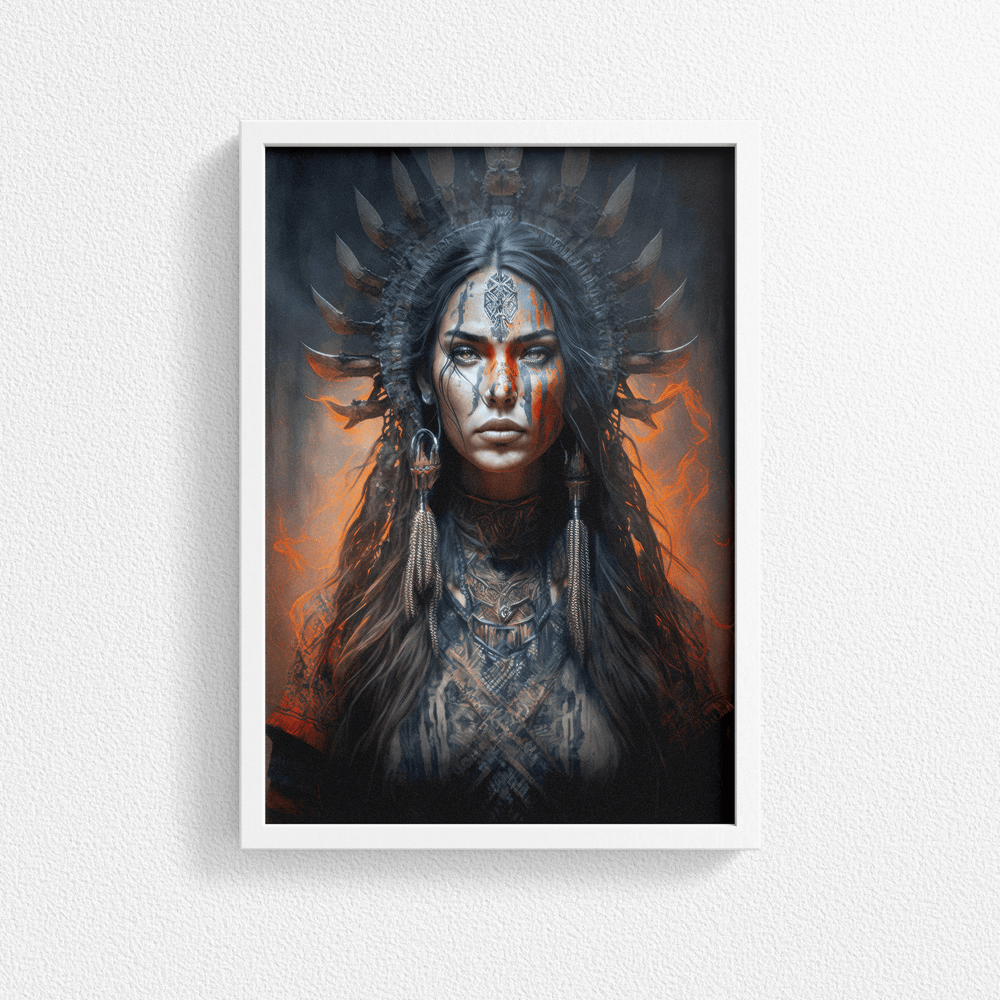 Tribal Woman Portrait Poster Print - Modern Interiors Wall Art Décor