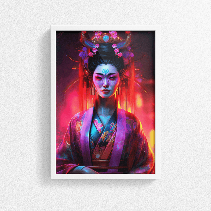 Japanese Woman Portrait Poster Print - Geisha Empress - Modern Interiors Wall Art Décor