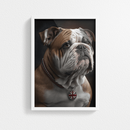 British Bulldog Portrait Poster Print - Modern Interiors Wall Art Décor