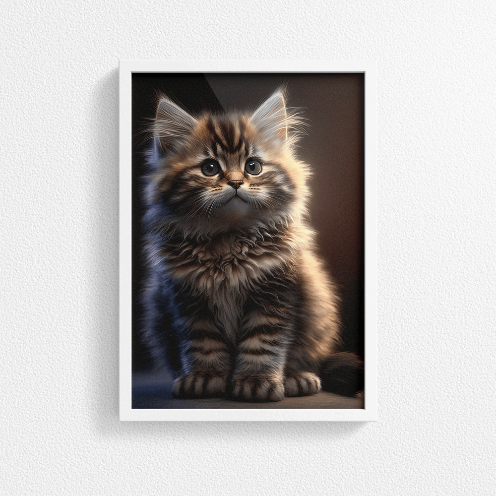 Cute Cat Portrait Poster Print - Modern Interiors Wall Art Décor