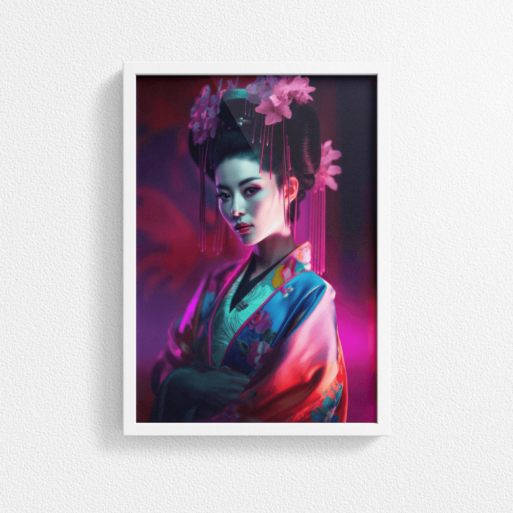 Japanese Woman Portrait Poster Print - Geisha Empress - Modern Interiors Wall Art Décor