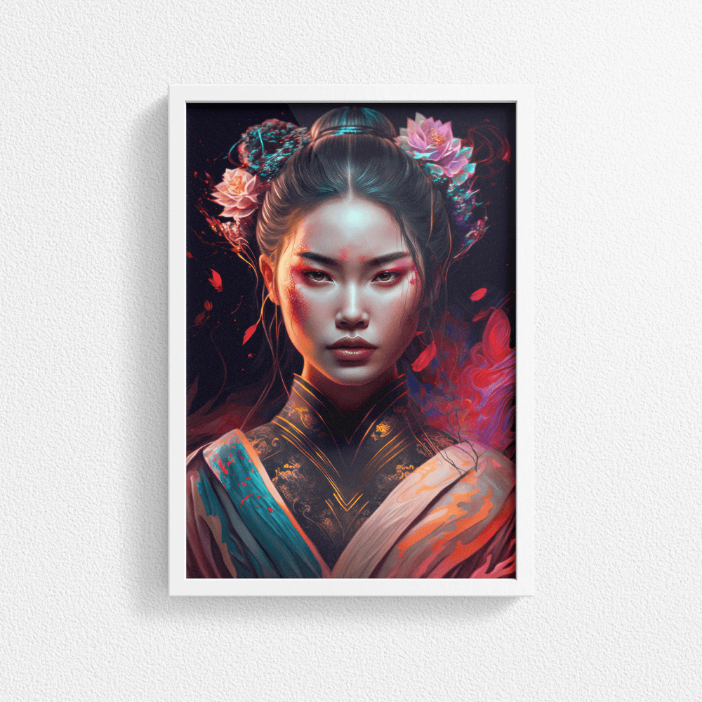 Japanese Woman Portrait Poster Print - Geisha Empress - Modern Interiors Wall Art Décor