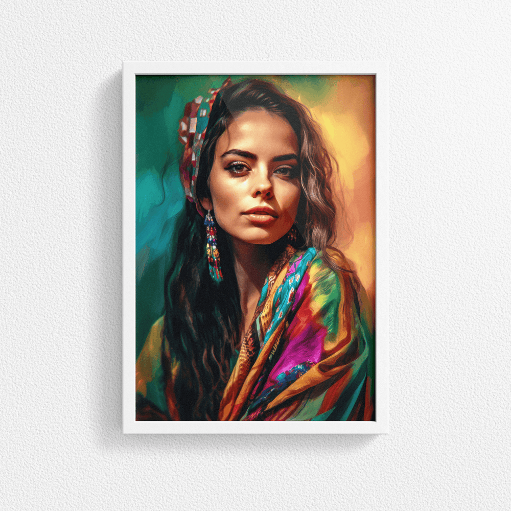 Latina Woman Portrait Poster Print - Latin - Modern Interiors Wall Art Décor