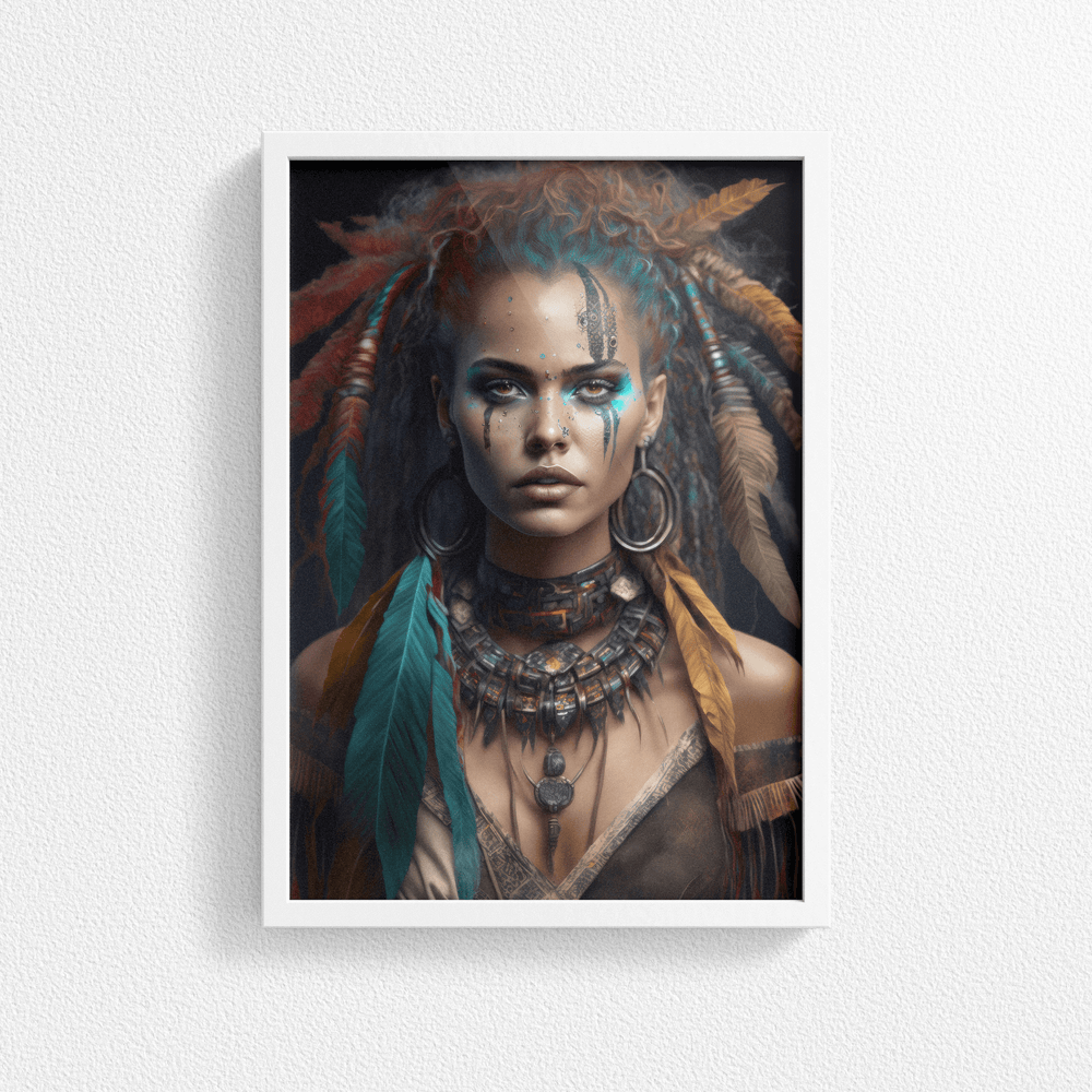 Tribal Woman Portrait Poster Print - Modern Interiors Wall Art Décor