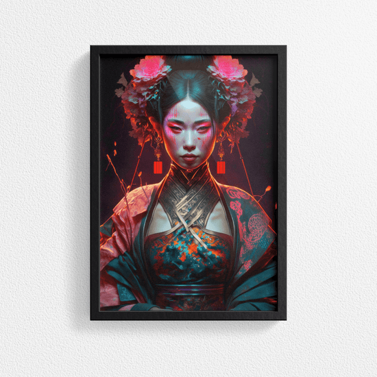 Japanese Woman Portrait Poster Print - Geisha Empress - Modern Interiors Wall Art Décor