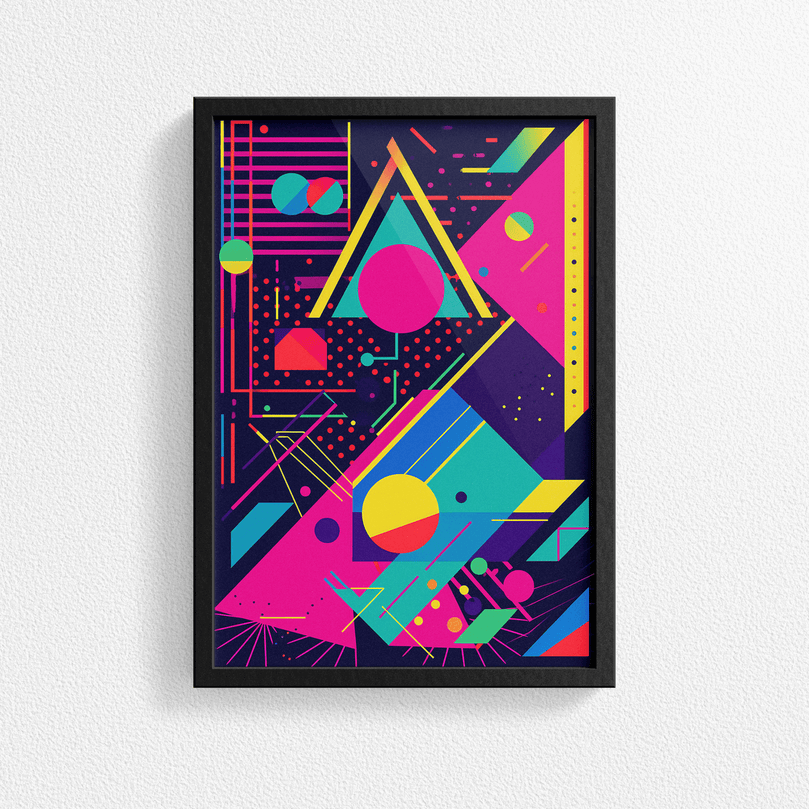 80's Geometric Design Retro Poster Print - Modern Interiors Wall Décor