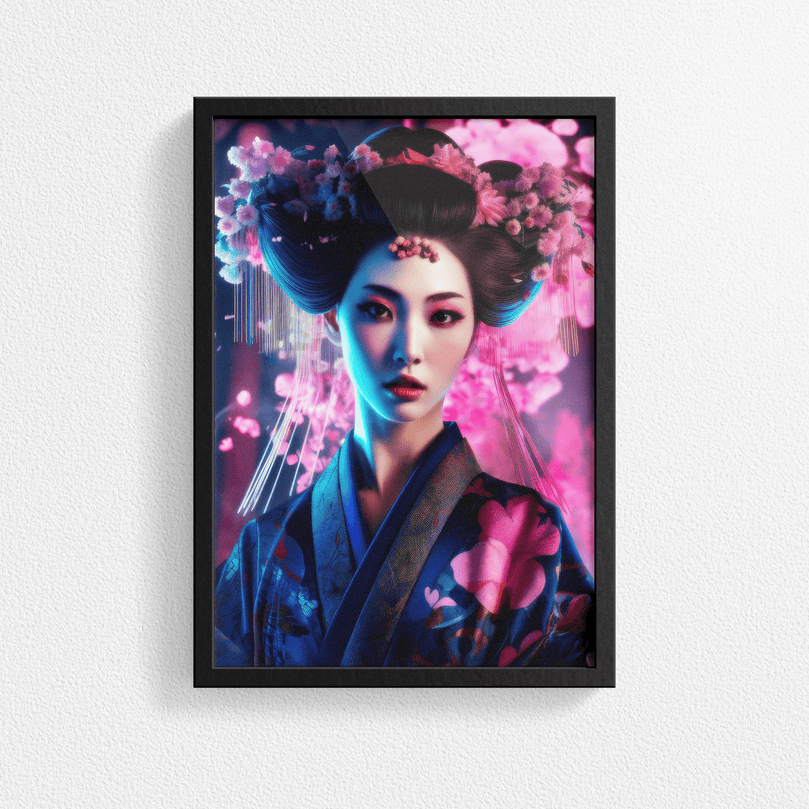 Japanese Woman Portrait Poster Print - Geisha Empress - Modern Interiors Wall Art Décor