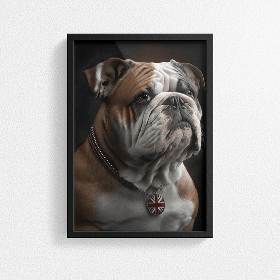 British Bulldog Portrait Poster Print - Modern Interiors Wall Art Décor