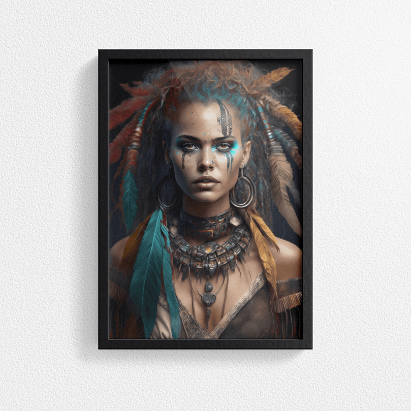 Tribal Woman Portrait Poster Print - Modern Interiors Wall Art Décor