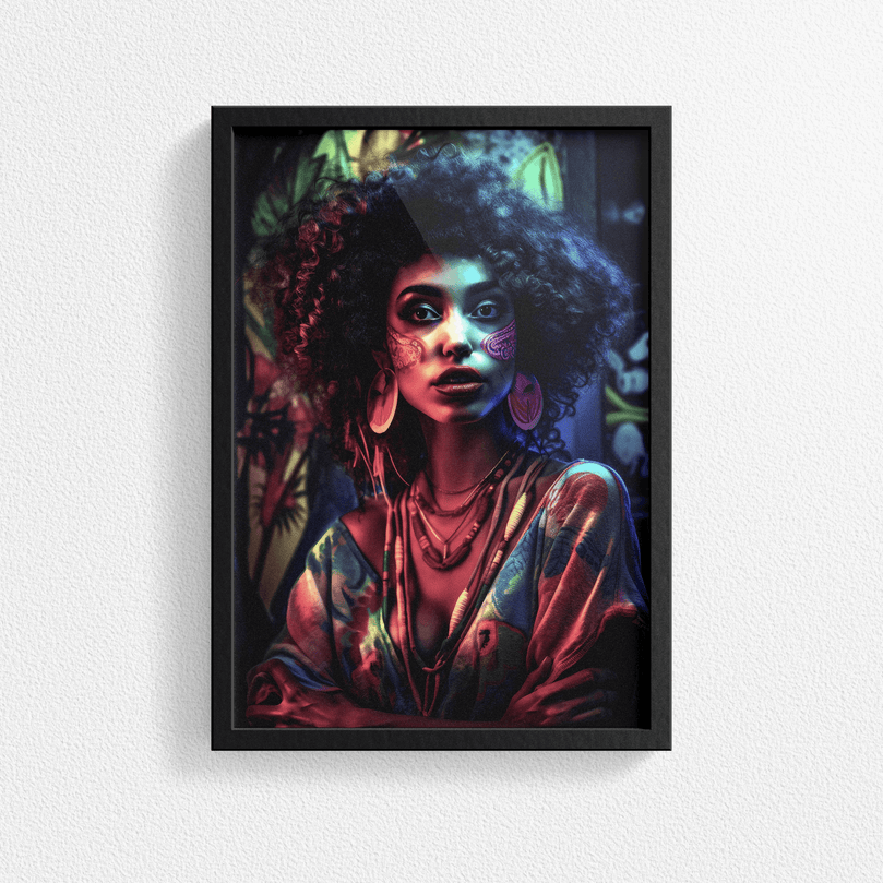 Afro-Latina Woman Portrait Poster - Latin Africa - Modern Interiors Wall Art Décor