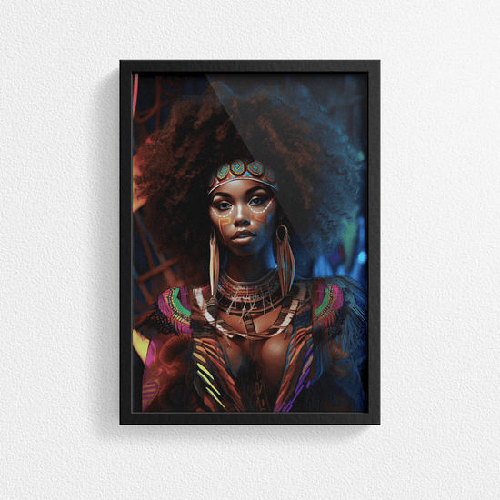 Afrocentric Woman Portrait Poster - Afro African - Modern Interiors Wall Art Décor