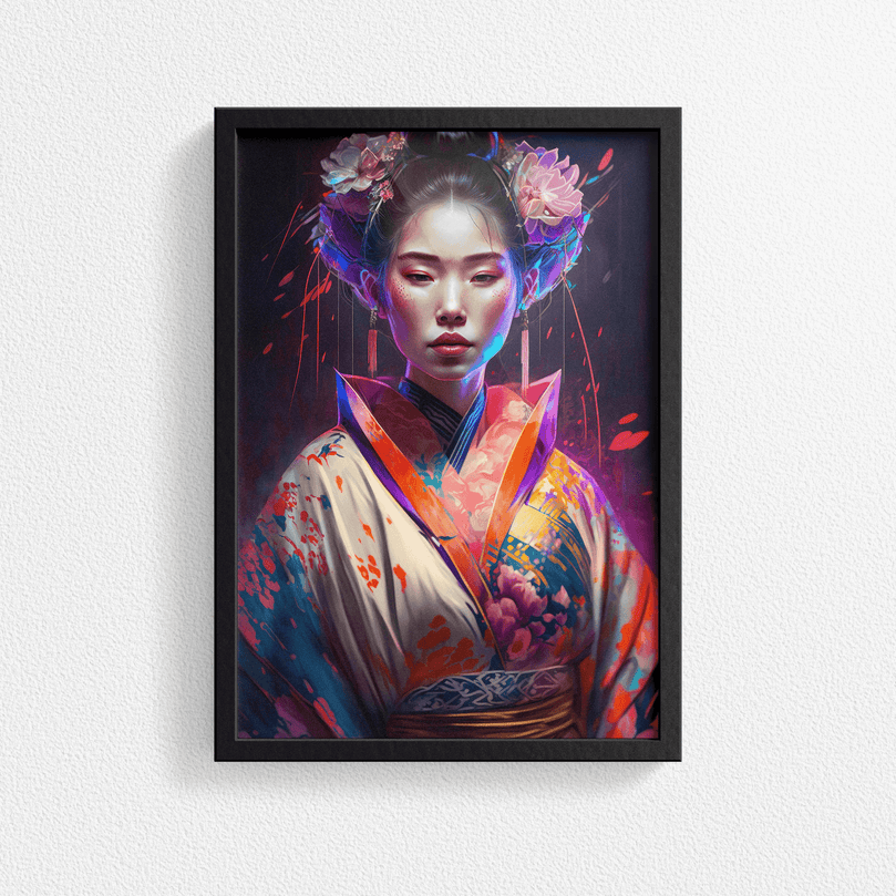 Japanese Woman Portrait Poster Print - Geisha Empress - Modern Interiors Wall Art Décor