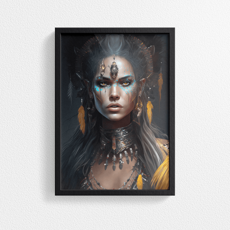 Tribal Woman Portrait Poster Print - Modern Interiors Wall Art Décor